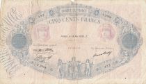 France 500 Francs Blue and Pink - 18-05-1933- Serial X.2204
