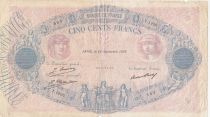France 500 Francs Blue and Pink - 24-09-1929 - Serial T.1205