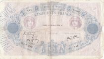 France 500 Francs Blue and Pink modified - 14-04-1938 - Serial P.2809
