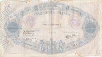 France 500 Francs Blue and Pink modified - 19-05-1938 - Serial C.2889