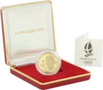 France 500 Francs JO Albertville - Pierre de Coubertin - 1991 - Proof - with box and certificate