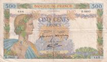 France 500 Francs La Paix - 01-10-1942 - Serial D.6883
