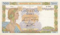 France 500 Francs La Paix - 02-01-1942 Série Q.4293