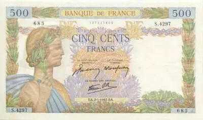 Billet France 500 Francs Paix 1942 – TTB+ (F.32.31)