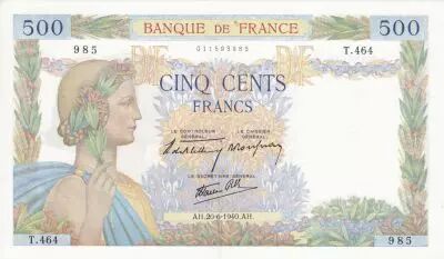 France 500 Francs La Paix - 20-06-1940 S�rie T.464