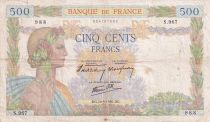 France 500 Francs La Paix - 26-09-1940 - Serial S.967