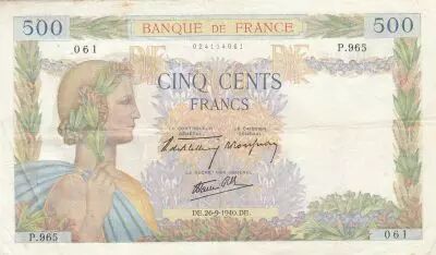 France 500 Francs La Paix - 31-10-1940 - S�rie P.965