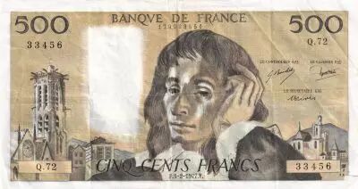 France 500 Francs Pascal - 03-02-1977 - S�rie Q.72 - TTB