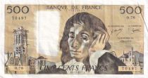 France 500 Francs Pascal - 03-11-1977 - Serial O.78 - VF+