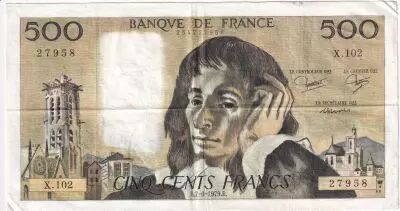 France 500 Francs Pascal - 07-06-1979 - S�rie X.102 - TTB - F.71.20