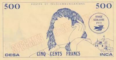 France 500 Francs Pascal - Desa - Inca - Postes et t�l�communications - Sans valeur