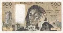 France 500 Francs Pascal - St Jacques Tower - 05-01-1984 - Serial U.202 - VF