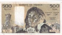 France 500 Francs Pascal - St Jacques Tower - 06-02-1986 - Serial E.240 - VF