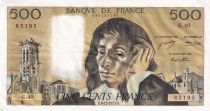 France 500 Francs Pascal - St Jacques Tower - 06-12-1973 - Serial G.40 - VF+