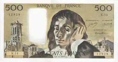 France 500 Francs Pascal - St Jacques Tower - 1969