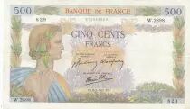 France 500 Francs Pax with wreath - 08-05-1941 Serial W.2898