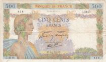 France 500 Francs Peace - 26-03-1942 - Serial C.5155