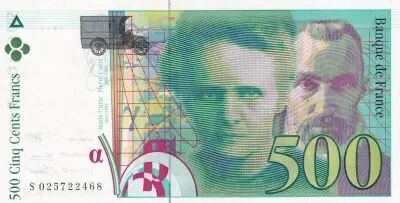France 500 Francs Pierre and Marie Curie - 1994 WITHOUT SECURITY TREAD