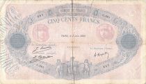 France 500 Francs Pink and Blue - 02-06-1922 Serial G.661 - G+