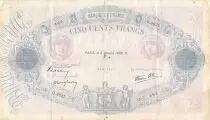 France 500 Francs Pink and Blue - 05-10-1939 Serial Q.3637 - F