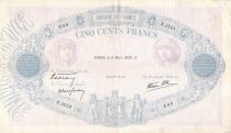 France 500 Francs Pink and Blue - 09-03-1939 Serial N.3234 - F+