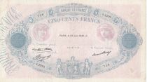 France 500 Francs Pink and Blue - 25-06-1936 Serial S.2323 - F to VF