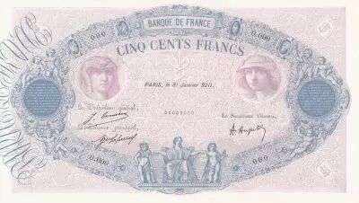 France 500 Francs Rose et Bleu - 181-01-9211 - Specimen with watermark
