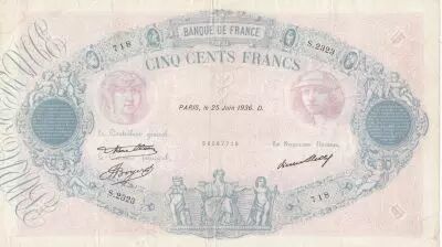 France 500 Francs Rose et Bleu - 25-06-1936 S�rie S.2323 - TB +