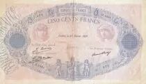 France 500 Francs Rose et Bleu - 27-02-1928 - Serial O.1081