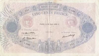 France 500 Francs Rose et Bleu - 28-08-1930 - S�rie Y.1353