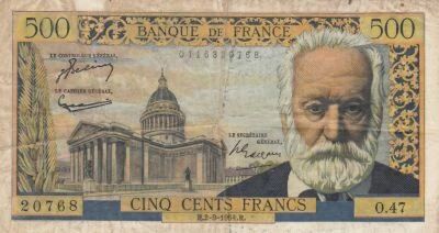 France 500 Francs Victor Hugo - 02-09-1954 - Series O.47