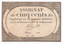 France 500 Livres 20 Pluviose An II (8.2.1794) - Sign. Nadal