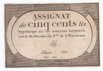 France 500 Livres 20 Pluviose An II (8.2.1794) - Sign. Sal