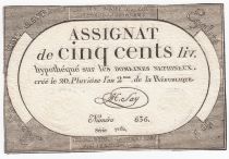 France 500 Livres 20 Pluviose An II (8.2.1794) - Sign. Say