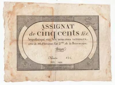 France 500 Livres 20 Pluviose An II (8.2.1794) - Sign. Troup�