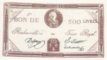 France 500 Livres Bon à l\'effigie de LOUIS XVII - non émis - 1794 - FAUX