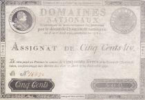 France 500 Livres Louis XVI - 29 Sept. 1790 - Serial B 14470