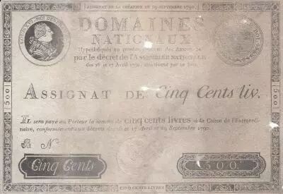France 500 Livres Louis XVI - 29 Sept. 1790 - Serial B Second ex.