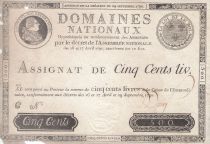 France 500 Livres Louis XVI - 29 Sept. 1790 - Serial C Sign. Desrez