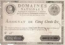 France 500 Livres Louis XVI - 29 Sept. 1790 - S&eacute;rie C Sign. Desrez