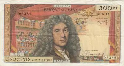 France 500 NF - Moliere - 05-09-1963 - Serial R.12