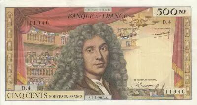 France 500 NF - Moliere - 07-04-1960 - Serial D.4