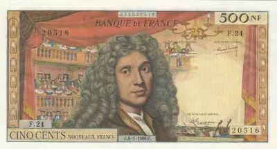 France 500 NF - Moli�re - 08-01-1965 - Serial W.19