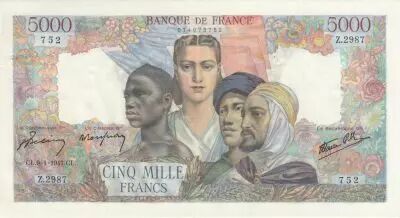 France 5000 Francs - French Empire - 09-01-1947 - Serial Z.2987