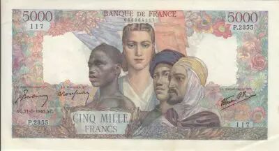 France 5000 Francs - French Empire - 31-05-1946 - Serial P.2355