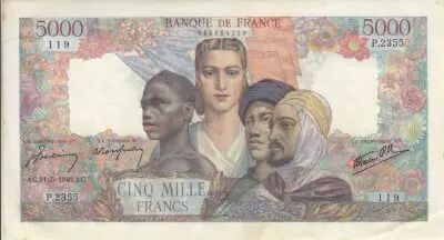 France 5000 Francs - French Empire - 31-05-1946 - Serial P.2355