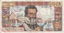 France 5000 Francs - Henri IV - 06-03-1958 - Serial O.55 - F to VF - P.135