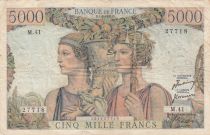 France 5000 Francs - Sea and Countryside - 01-02-1951 - Serial M.41 - F to VF - P.131b
