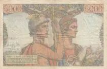 France 5000 Francs - Sea and Countryside - 01-02-1951 - Serial M.41 - F to VF - P.131b