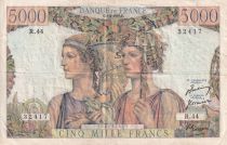 France 5000 Francs - Sea and Countryside - 01-02-1951 - Serial R.44 - VF - P.131b